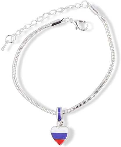 Emerald Park Jewelry Russia Flag Snake Chain Charm Bracelet