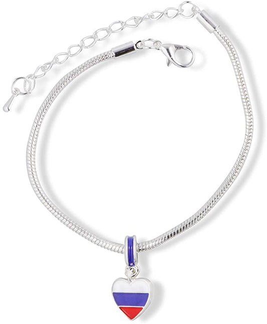 Emerald Park Jewelry Russia Flag Snake Chain Charm Bracelet