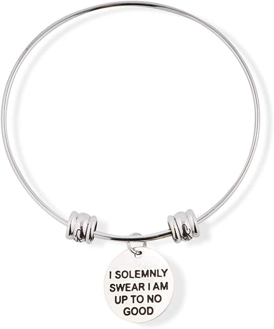 I Solemnly Swear I am Up To No Good Fancy Charm Bangle Bracelet Jewelry