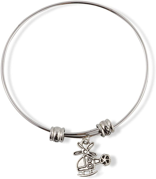 Emerald Park Jewelry Helicopter Fancy Charm Bangle