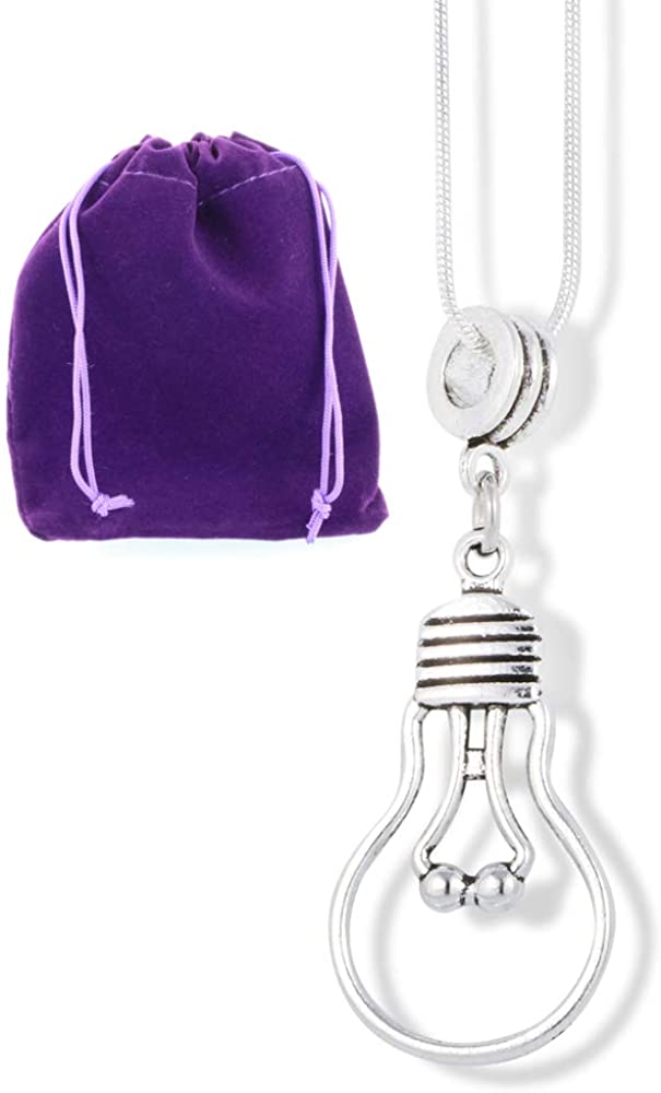 EPJ Light Bulb Necklace | Idea Charm Snake Chain Pendant