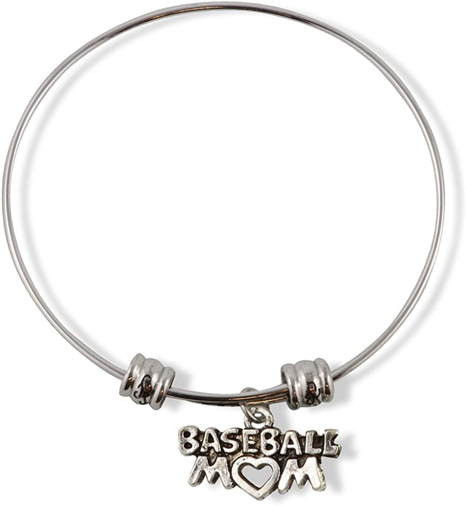 Emerald Park Jewelry Baseball Mom Fancy Charm Bangle