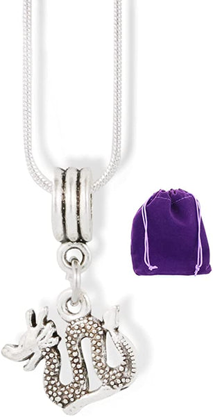 Sea Serpant or Lake Monster or Ogopogo Charm Snake Chain Necklace