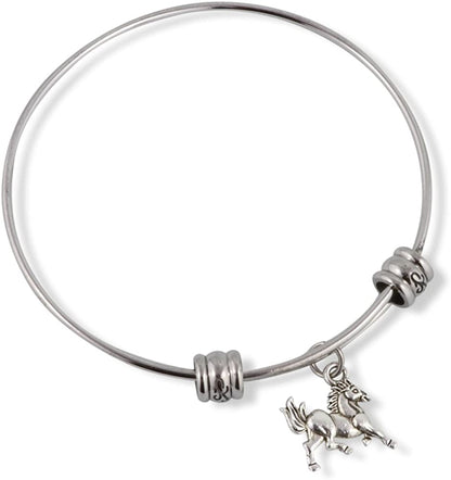 Emerald Park Jewelry Small Running Galloping Horse Fancy Bangle