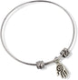 Hamsa (small with swirls on palm) Fancy Charm Bangle