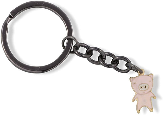 Emerald Park Jewelry Pink Pig Charm Keychain
