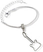 Guitar Outline Snake Chain Charm Bracelet