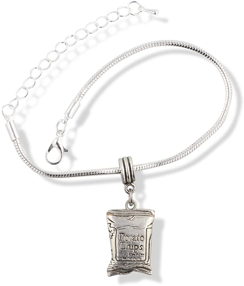 EPJ Potato Chip Bracelet | Snack Junk Food Snake Chain Charm Bracelet