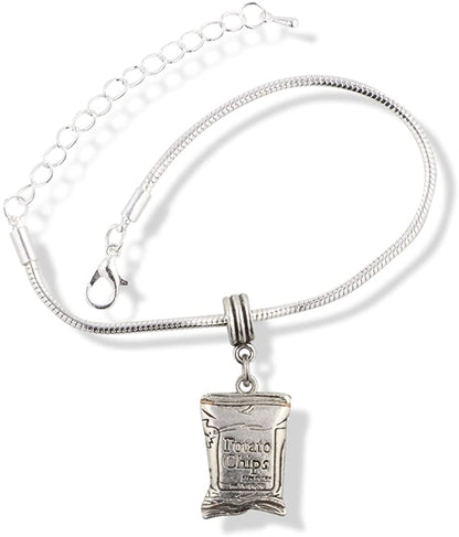 EPJ Potato Chip Bracelet | Snack Junk Food Snake Chain Charm Bracelet