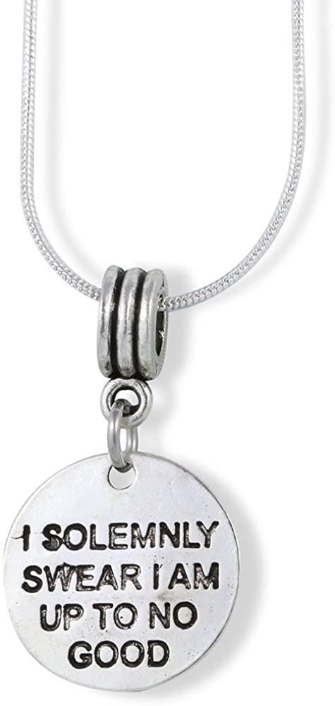 I Solemnly Swear I am Up To No Good Charm Snake Chain Necklace