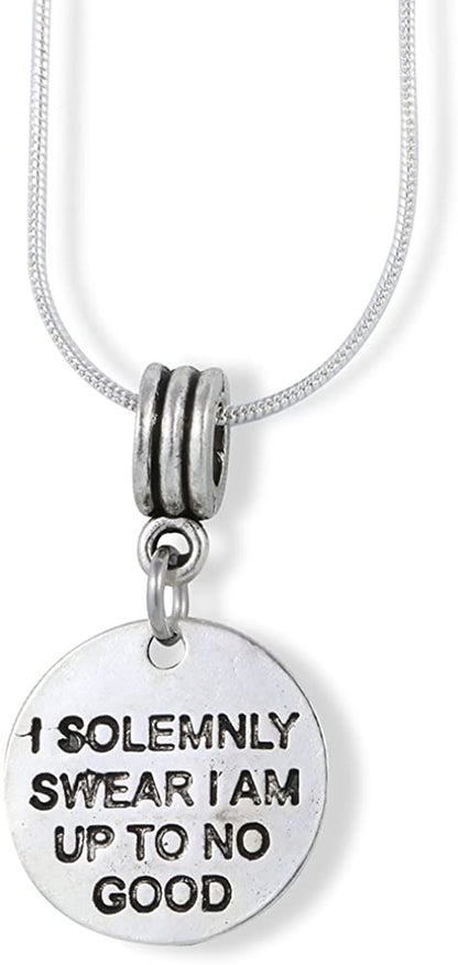 I Solemnly Swear I am Up To No Good Charm Snake Chain Necklace