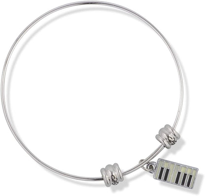 Keyboard Black and White Fancy Charm Bangle