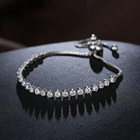 Tennis Bracelet Adjustable White