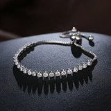 Tennis Bracelet Adjustable White