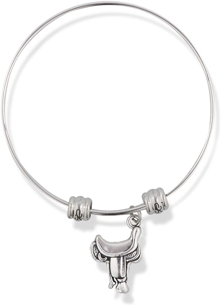 EPJ English Riding Horse Saddle Fancy Charm Bangle