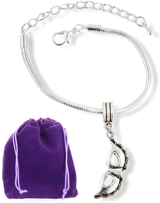 Emerald Park Jewelry Masquarade Masquerade Party Mask Snake Chain Charm Bracelet