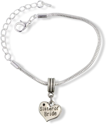 Emerald Park Jewelry Sister of Bride Snake Chain Charm Bracelet