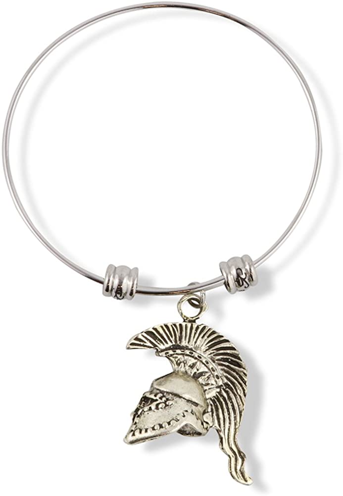 Emerald Park Jewelry Trojan Soldier Helmet Fancy Charm Bangle