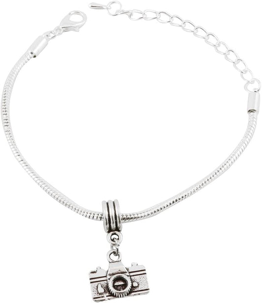 Photographer Gifts Camera Jewelry Camera Bracelet for Women Bracelet Silver Plated Chain Charm Novelty Photography Gifts Camera Gifts for Women Men Boys and Girls