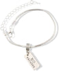 EPJ No Excuses Text Snake Chain Charm Bracelet