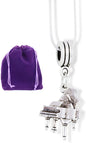 Piano Necklace | Gifts for Piano Players or Piano Teacher Gift a Piano Charm on a 22 inch Snake Chain a Gift For Piano Students a Great Piano Gift that can be used on Piano Bracelet or Piano Necklace