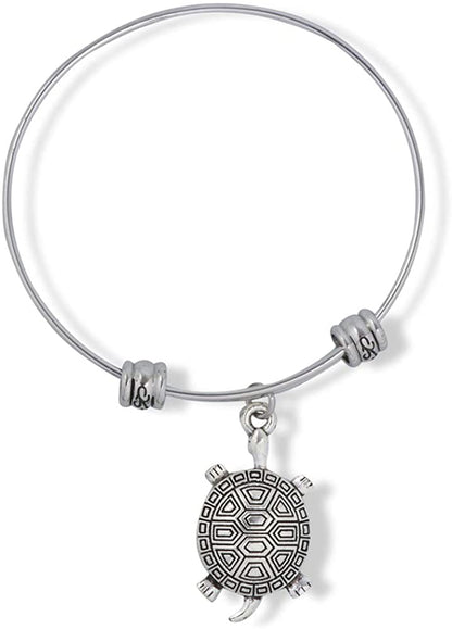 Emerald Park Jewelry Painted Turtle Large Fancy Charm Bangle
