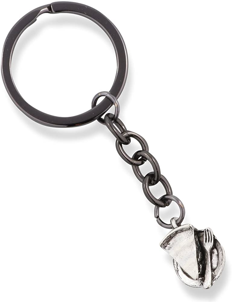 Emerald Park Jewelry Pie Slice 3D with Fork Charm Keychain