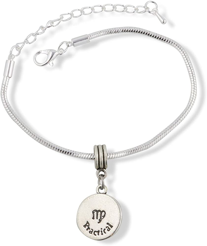 Virgo Astrology Sign Snake Chain Charm Bracelet