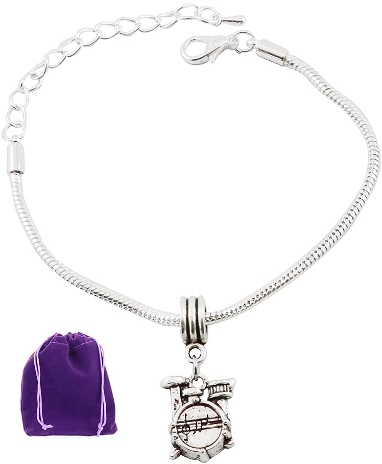 Emerald Park Jewelry Drum Set Snake Chain Charm Bracelet