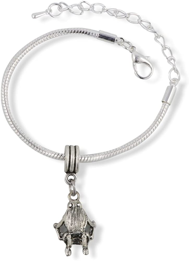 Emerald Park Jewelry Chair Comfy Sitting (high Back Antique with Swirls) Snake Chain Charm Bracelet