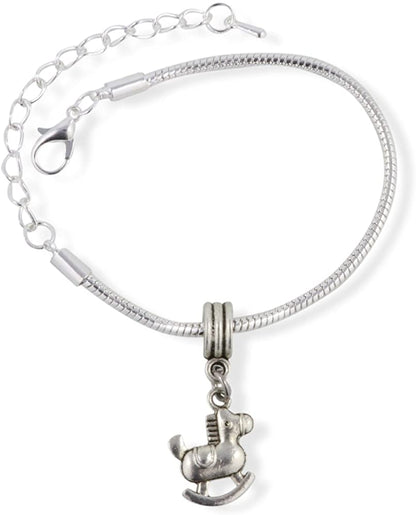 Rocking Horse ( Cartoon like ) Snake Chain Charm Bracelet