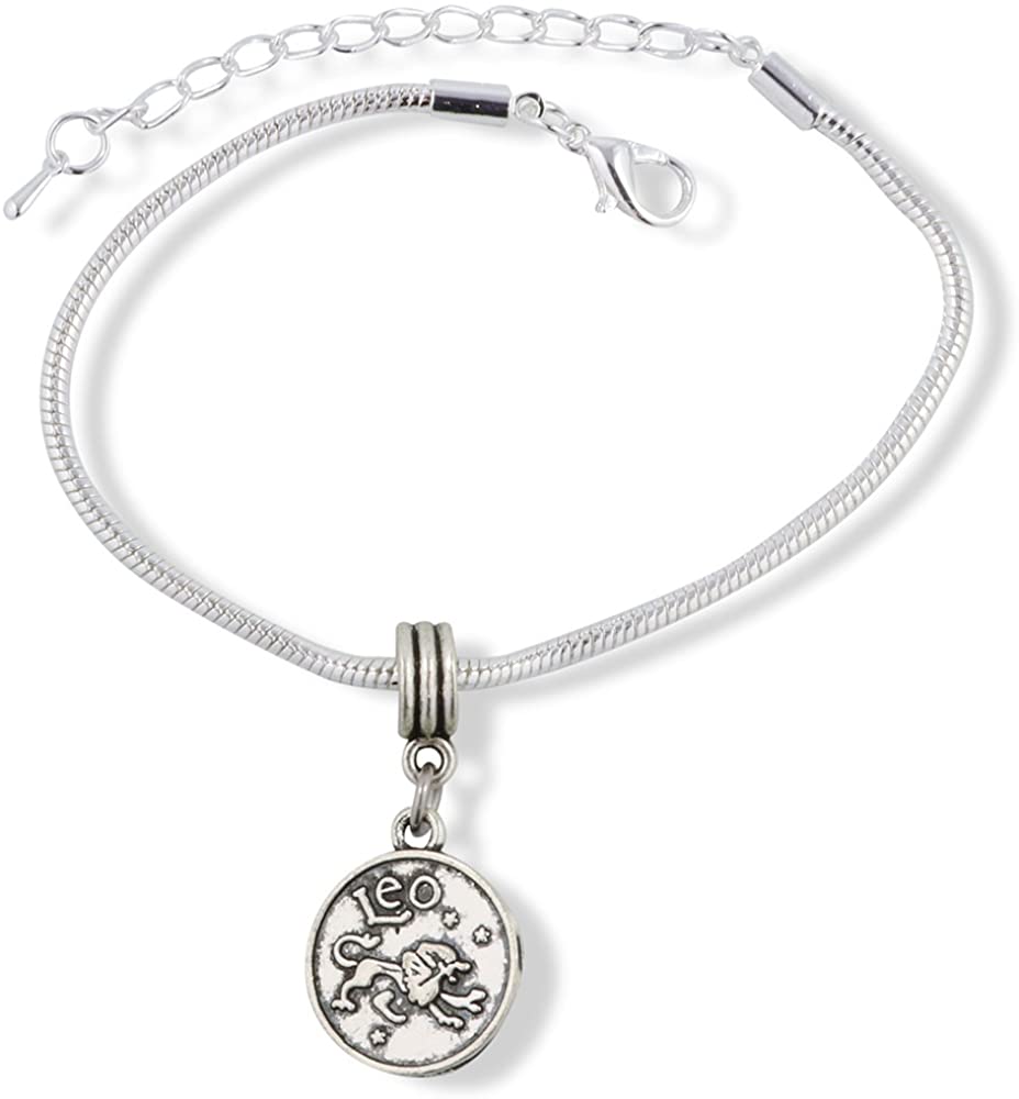 Leo Astrology Sign Snake Chain Charm Bracelet