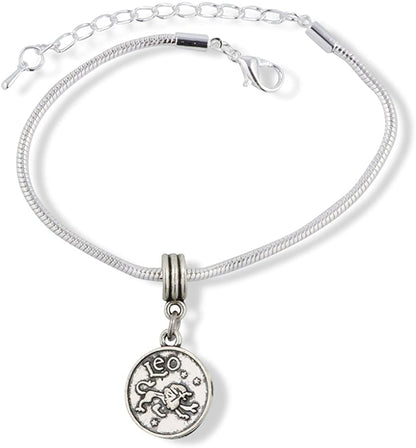 Leo Astrology Sign Snake Chain Charm Bracelet