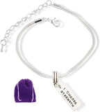 I Choose Strength Bracelet | Inspirational Sayings Snake Chain Charm Bracelet