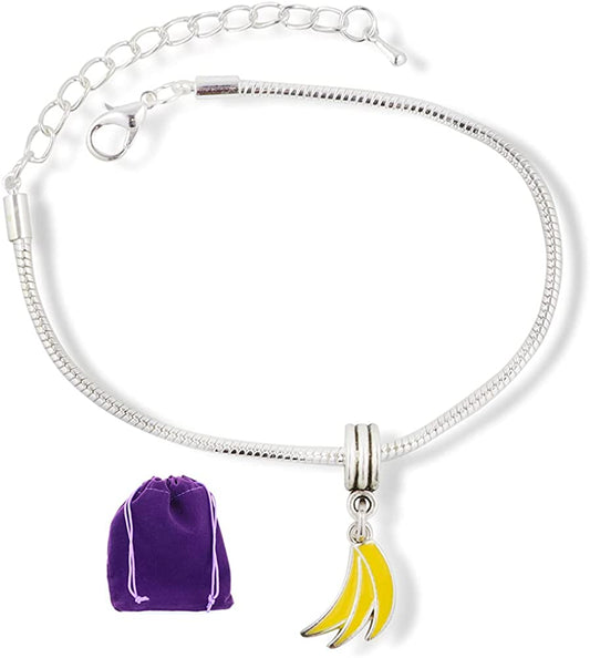 Banana Jewelry | Bananas Stainless Steel Snake Chain Charm Bracelet