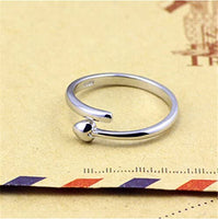 Emerald Park Jewelry Heart Love Wedding Band Silver Plated Adjustable Ring