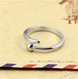 Emerald Park Jewelry Heart Love Wedding Band Silver Plated Adjustable Ring