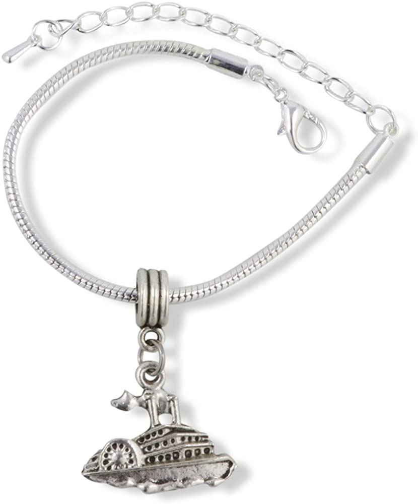 River Steamboat Snake Chain Charm Bracelet