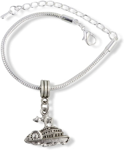 River Steamboat Snake Chain Charm Bracelet