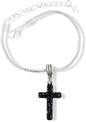 Cross Plastic Snake Chain Charm Bracelet (Black)
