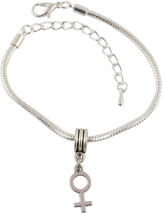Emerald Park Jewelry Female Symbol Snake Chain Charm Bracelet