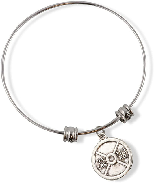 Emerald Park Jewelry 25 lb 11.3 kg Barbell Dumbell Weight Fancy Charm Bangle