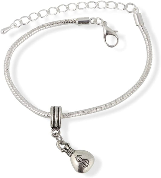 Bag of Money - Money Bag Snake Chain Charm Bracelet