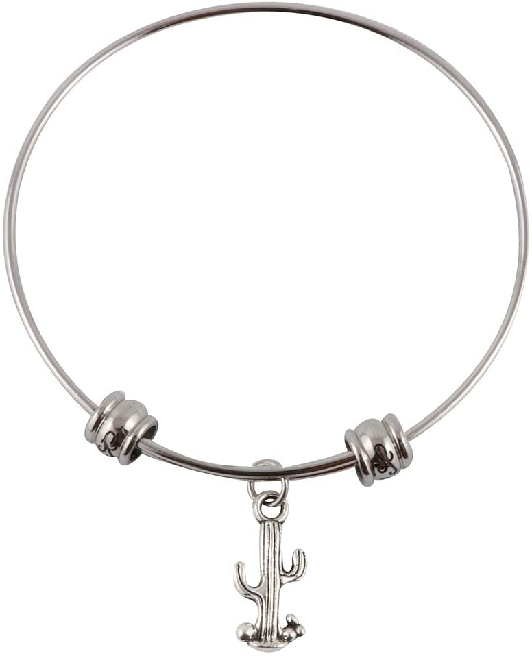 Cactus Bracelet Bangle Jewelry Cacti Charm Stuff Gifts for Women Teen Men Arizona Cactus Succulent Decor