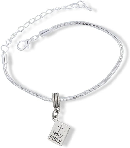 Emerald Park Jewelry Holy Bible Snake Chain Charm Bracelet