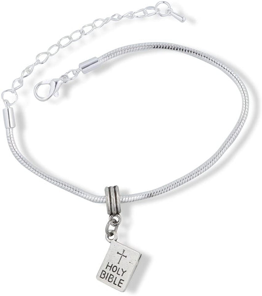Emerald Park Jewelry Holy Bible Snake Chain Charm Bracelet