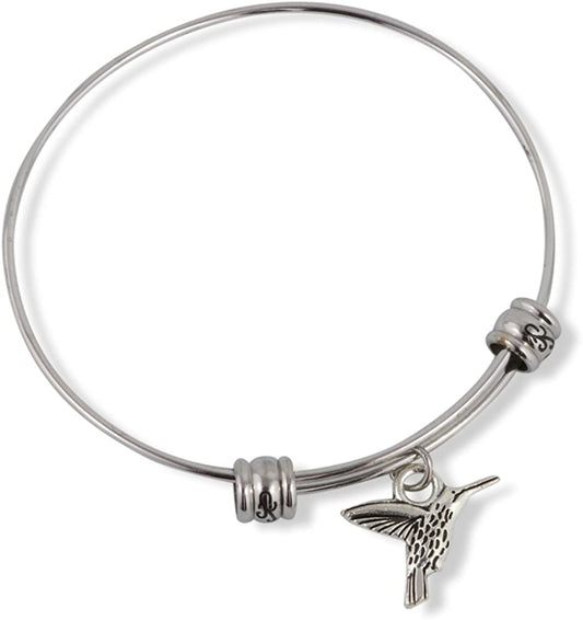 Hummingbird 3D Charm Fancy Bangle