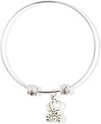 I Love to Blog Text Fancy Charm Bangle