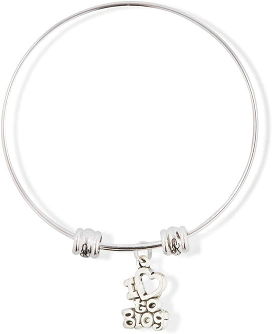 I Love to Blog Text Fancy Charm Bangle