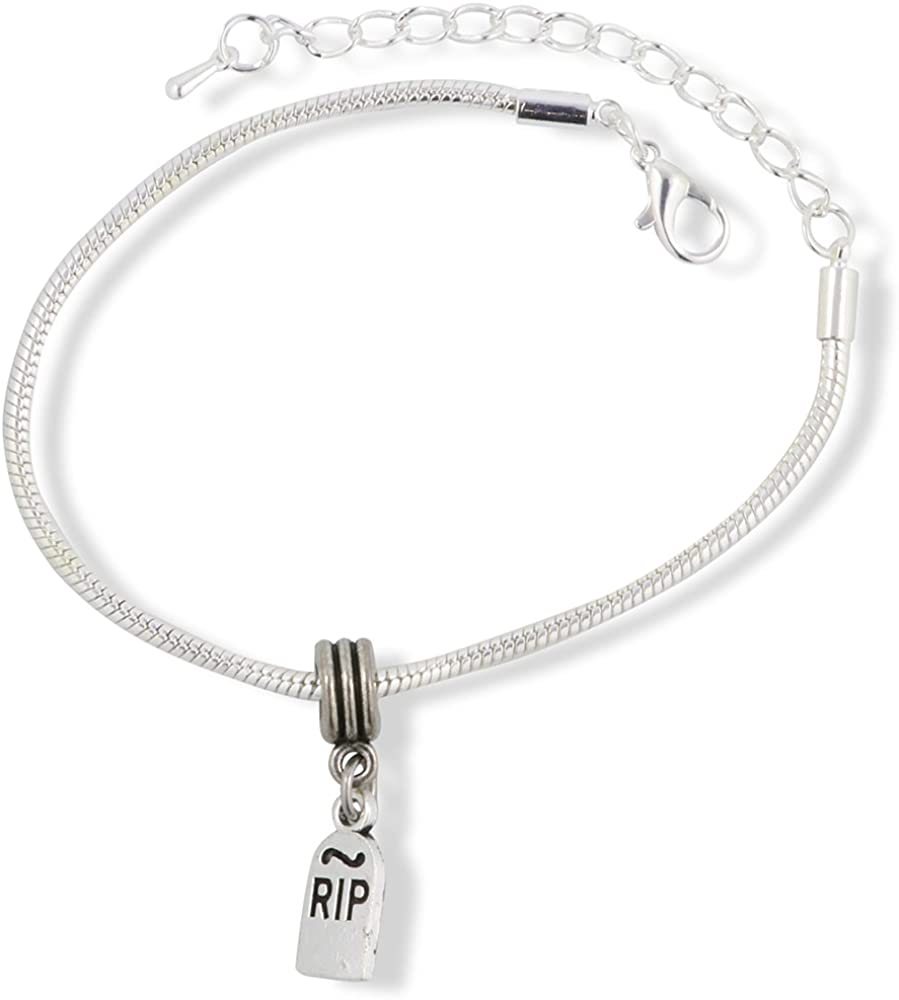 RIP Snake Chain Charm Bracelet